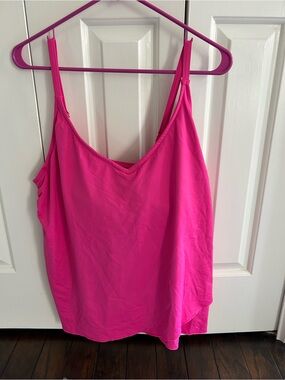Lands' End Tulip Hem Tankini Swim Top in Hot Pink - Size 18 (XL)